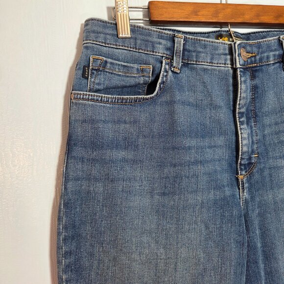 Lee 14 Long Medium Wash Relaxed Fit High Rise Straight Leg Jeans - Picture 3 of 11